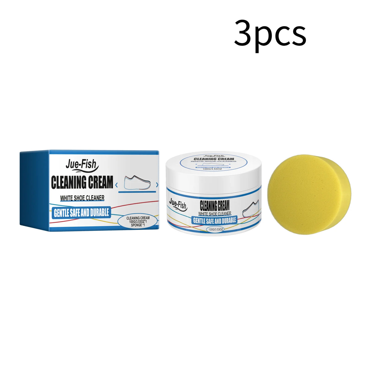 No-Rinse Shoe Cleaning Cream for Sports, Canvas & Synthetic Leather Shoes