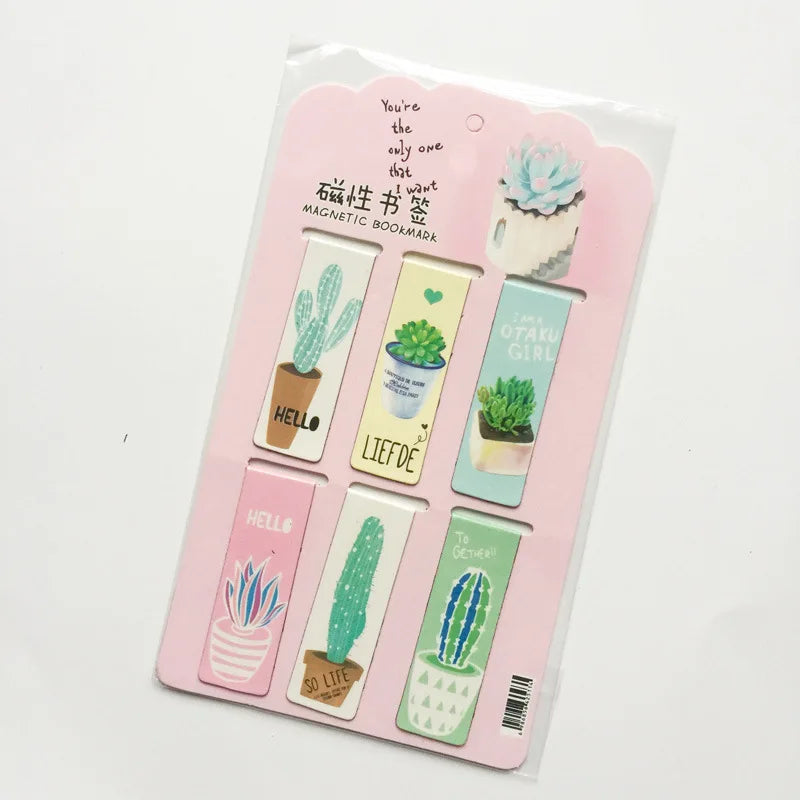 Cactus Magnetic Bookmark Set