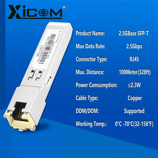 Xicom 2.5G RJ45 SFP Copper Transceiver Module