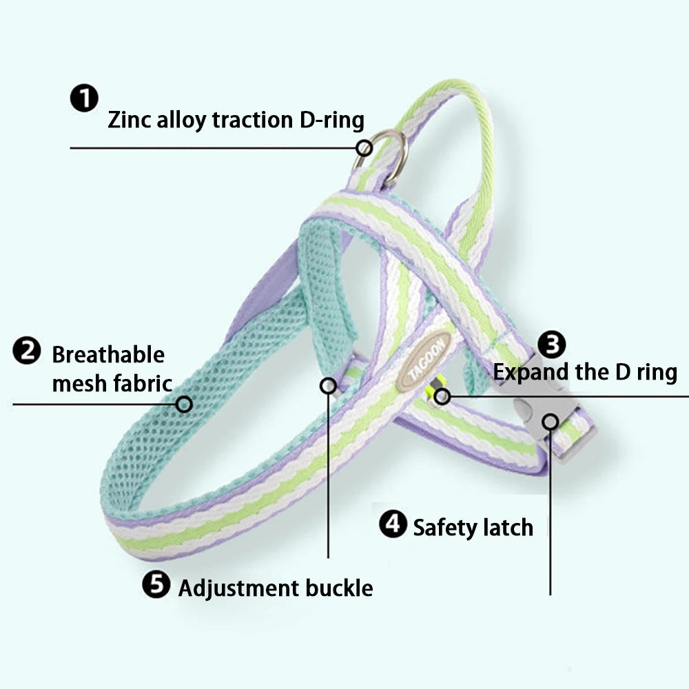 Colorful No-Pull Adjustable Dog Harness