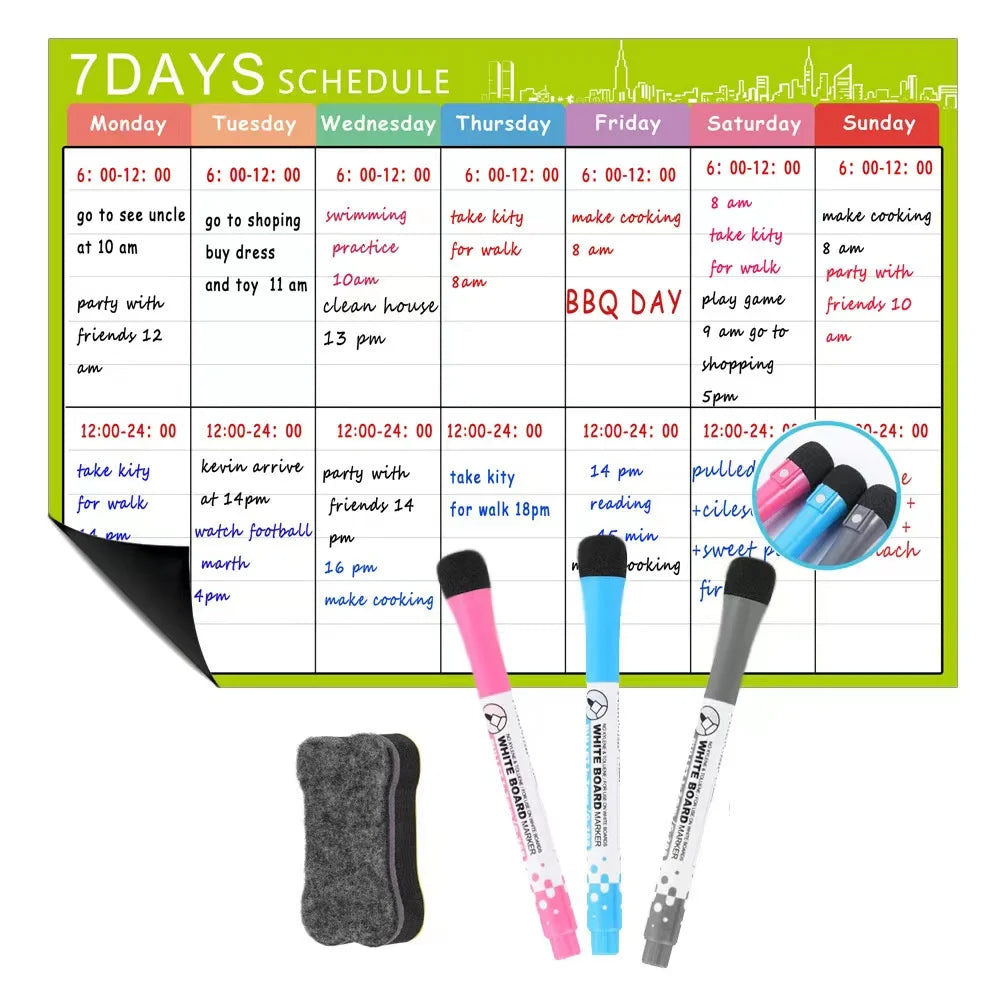 Magnetic Refrigerator Monthly Dry Erase Calendar Planner