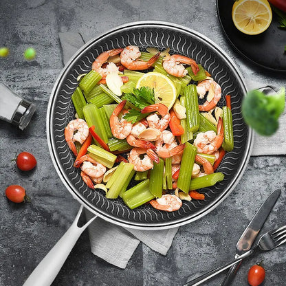 Tri-Ply Stainless Steel Honeycomb Frying Pan