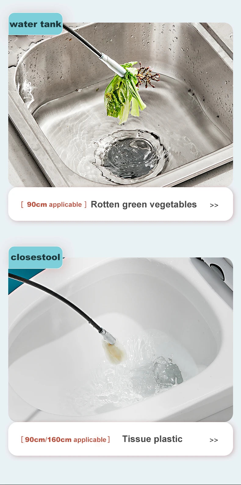 Stainless Steel Drain Cleaning Snake Tool