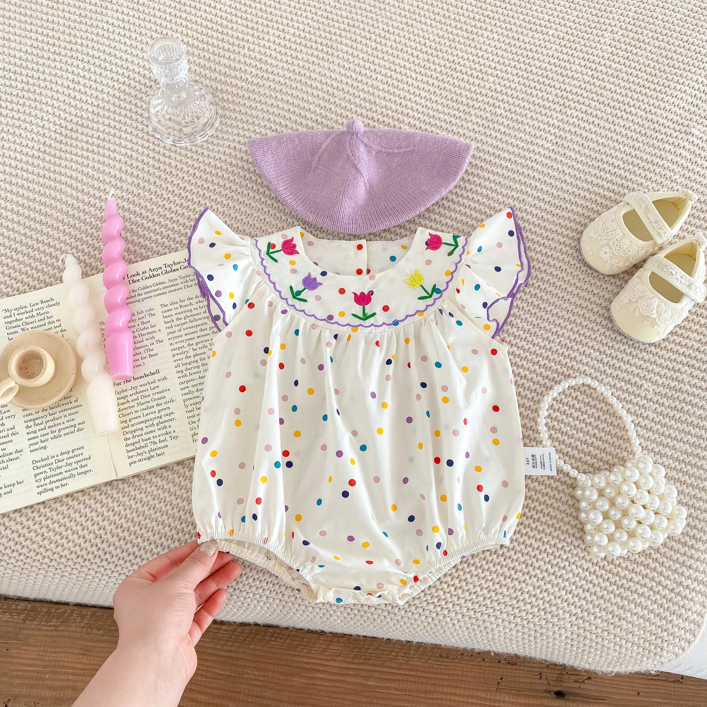 Newborn Girl Cartoon Flower Print Bodysuit 0-2 Years old