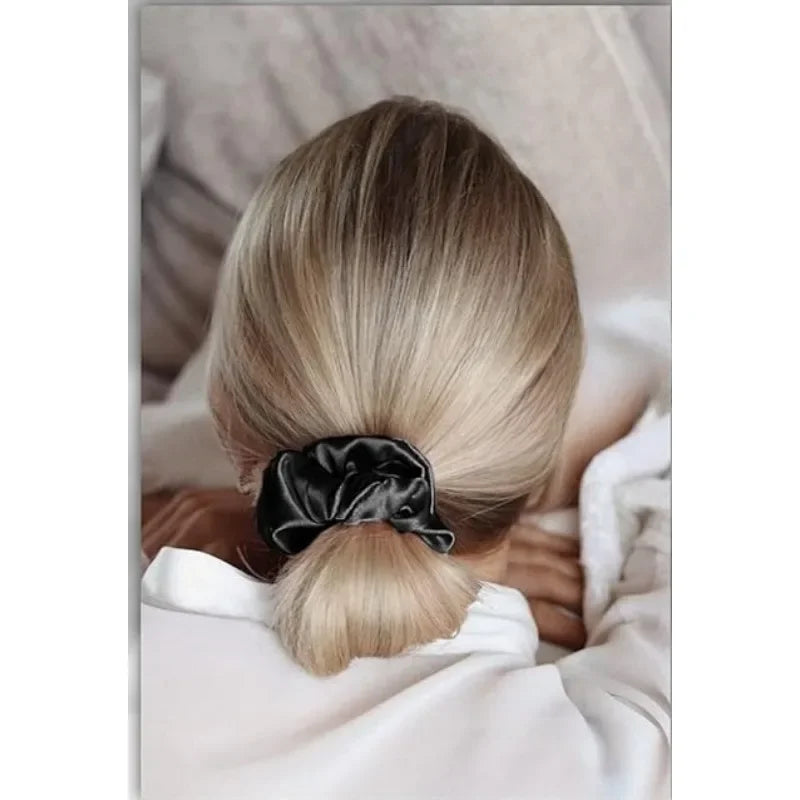 Elegant Solid Color Hair Scrunchies Set