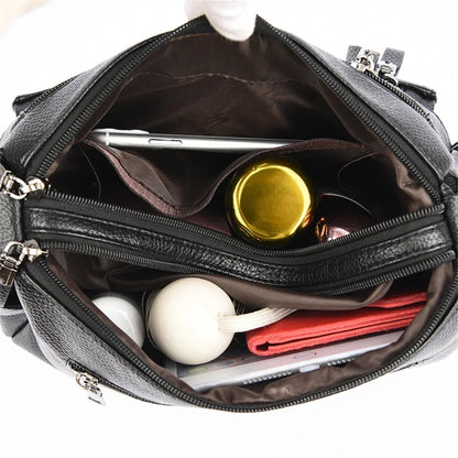 Casual Floral Embossed Leather Crossbody Shoulder Bag