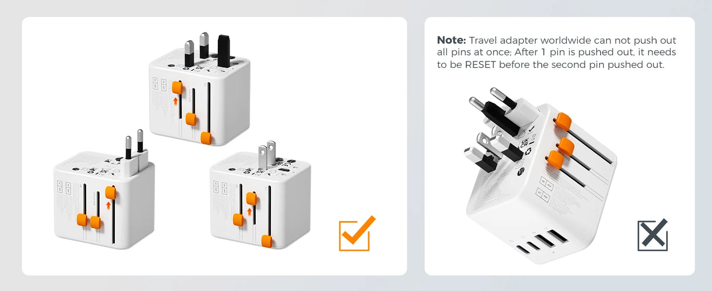 Universal Travel Adapter with 5 USB Ports