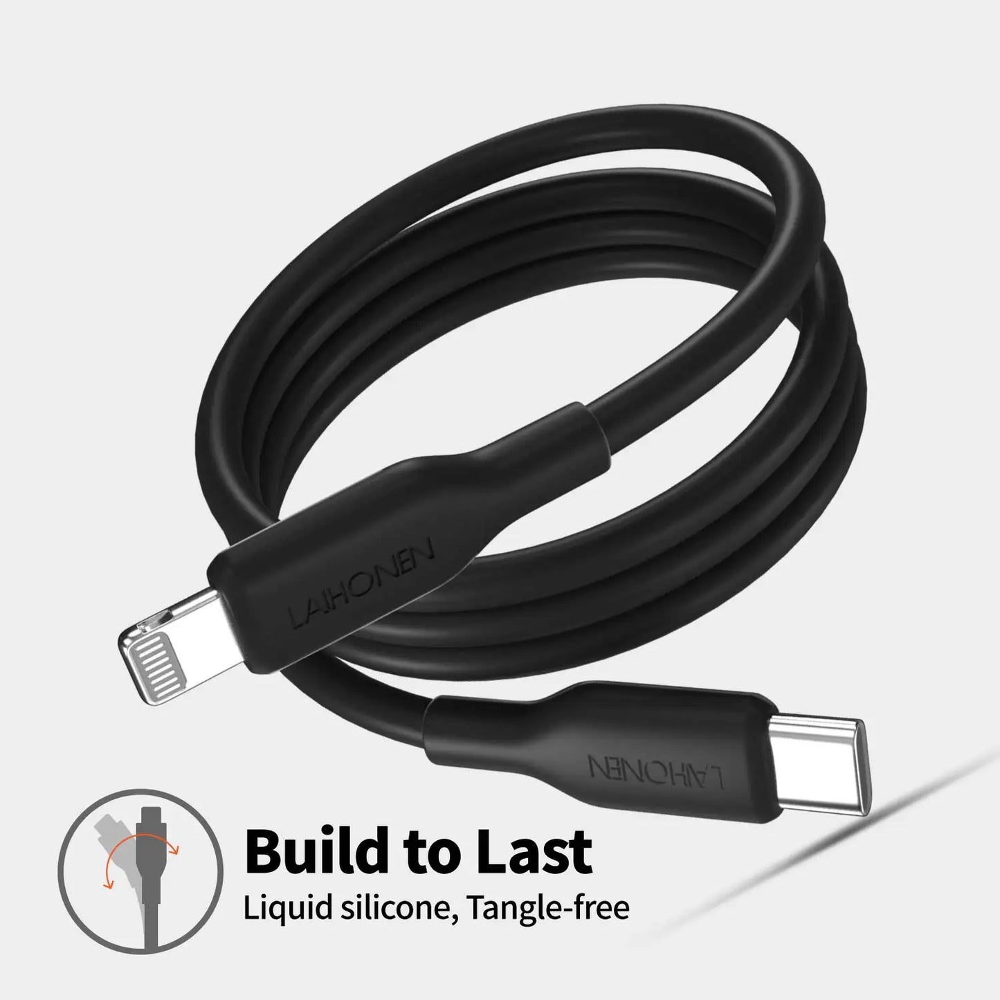 Silicone USB-C to Lightning Cable