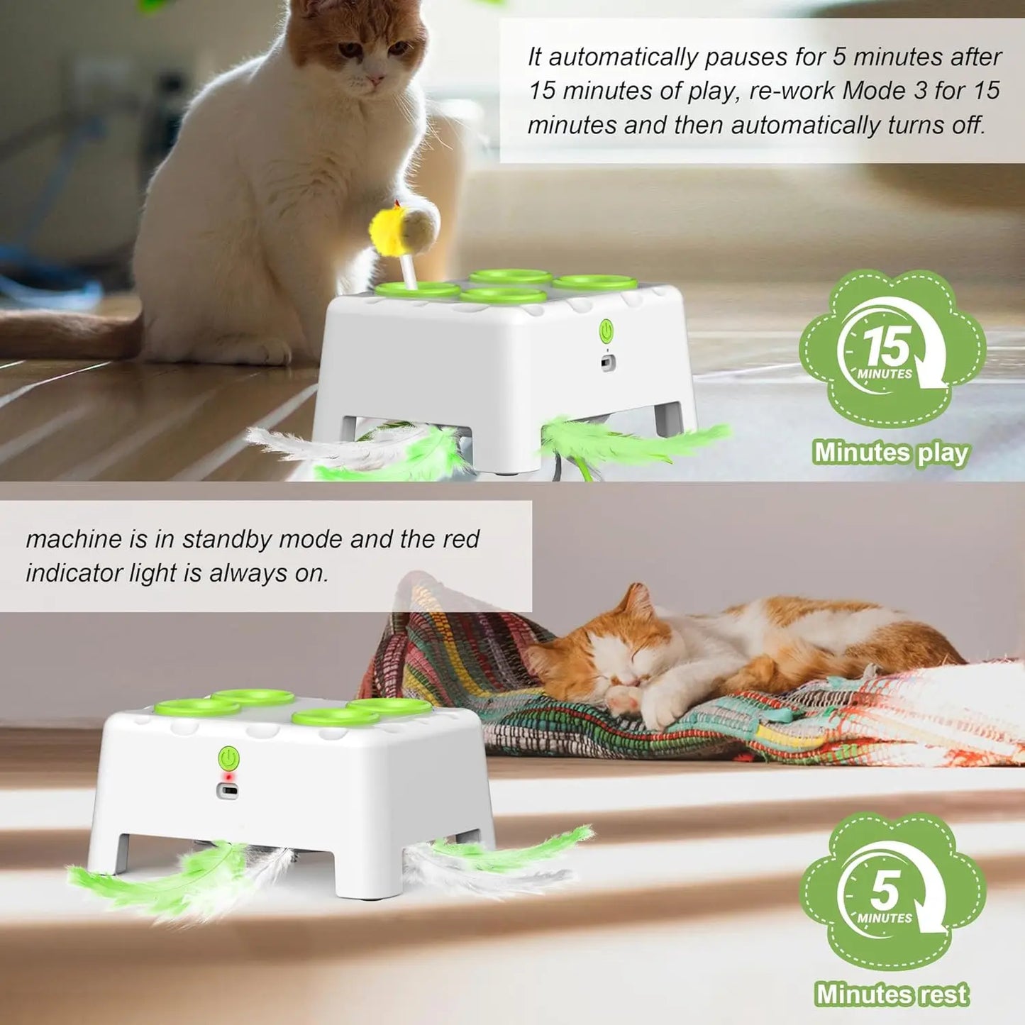 Automatic Whack A Mole Interactive Cat Toy