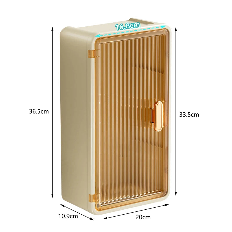 Wall-Mounted Waterproof Tissue Holder & Bathroom Storage Shelf