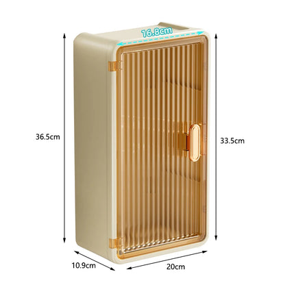 Wall-Mounted Waterproof Tissue Holder & Bathroom Storage Shelf