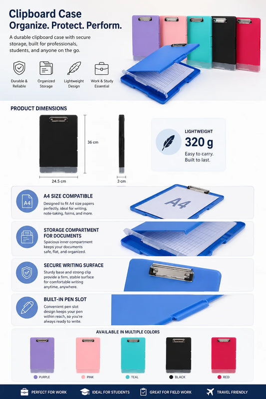 High Capacity Clipboard with Pen Holder