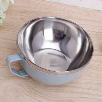 Insulated Stainless Steel Noodle Bowl with Handle & Lid