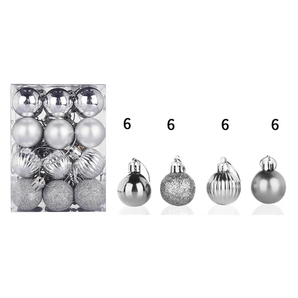 24-Piece Mini Christmas Bauble Set