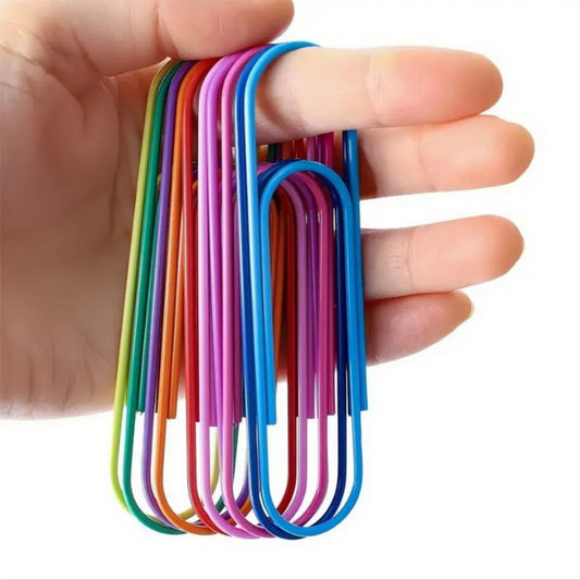 Large Coated Metal Paper Clips for Office & School Document Organisation