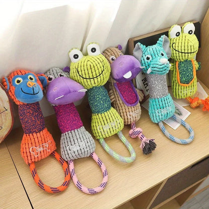 Corduroy Animal Squeaky Dog Toy