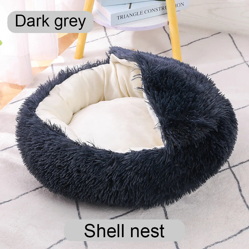Calming Plush Donut Pet Bed