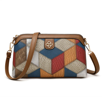 Geometric Patchwork Crossbody Bag