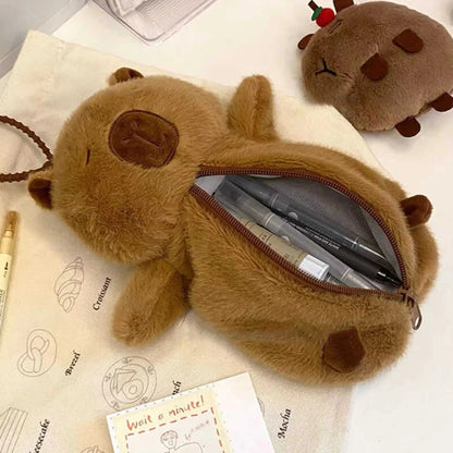 Creative Plush Capybara Large Capacity Pencil Case