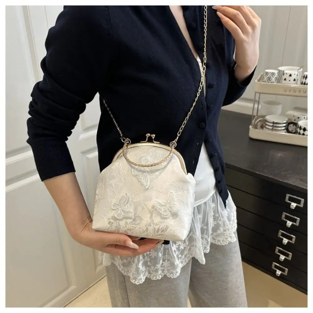 Embroidered Evening Shoulder Bag