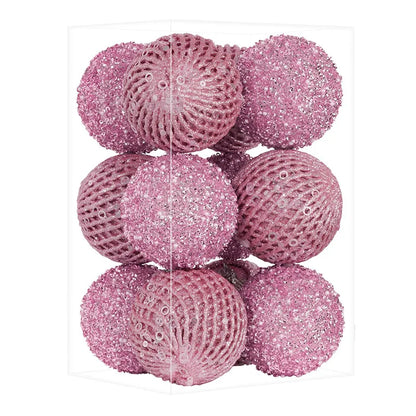 12-Piece Glitter Christmas Bauble Set
