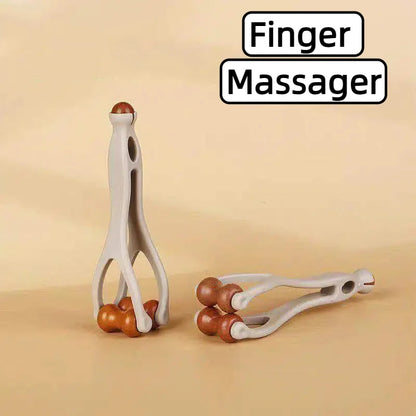 Solid Wood Finger Massager Roller