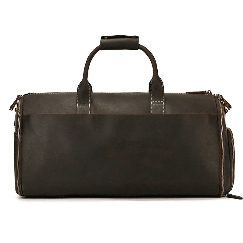 Crazy Horse Leather Travel Bag for Suits