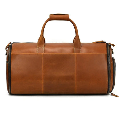 Crazy Horse Leather Travel Bag for Suits