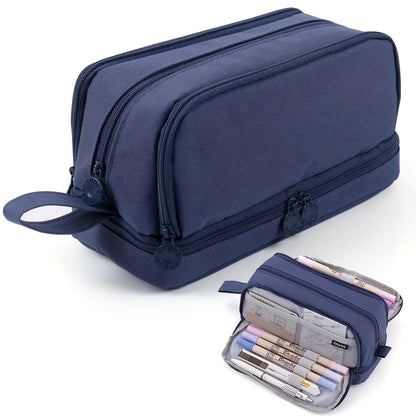 Large Capacity 4-Compartment Pencil Case Organizer