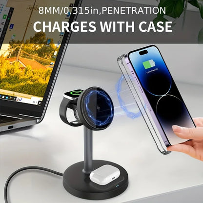 3-in-1 Magnetic Wireless Charging Station