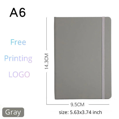 Custom A5/A6 PU Leather Notebook with Logo Printing