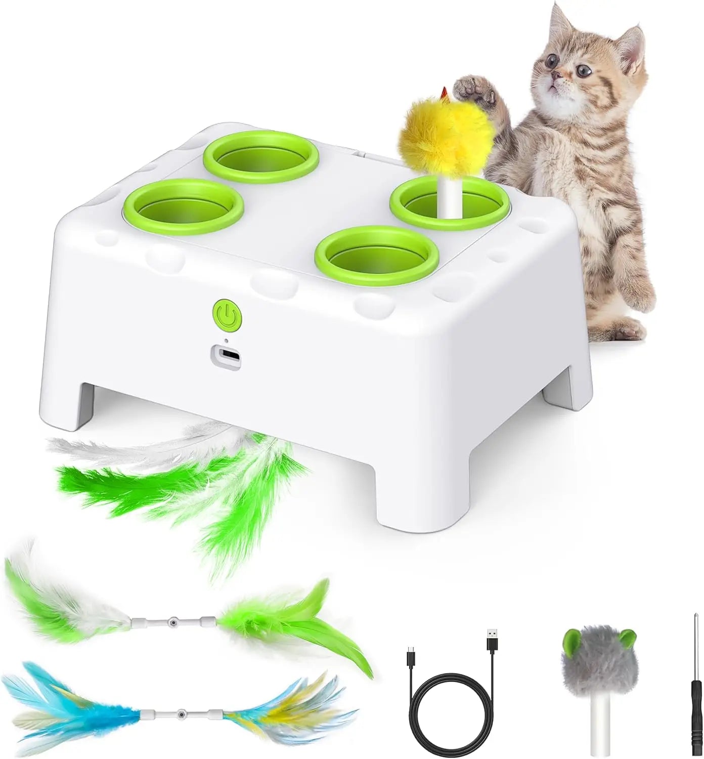 Automatic Whack A Mole Interactive Cat Toy