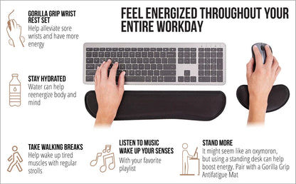 Ergonomic Keyboard & Mouse Wrist Rest Set