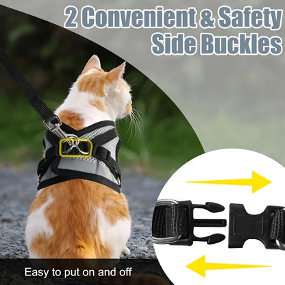 Vest-Style Cat & Dog Harness with Leash Set