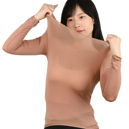 Ladies Slim Fit Thermal Long Sleeve Shirt
