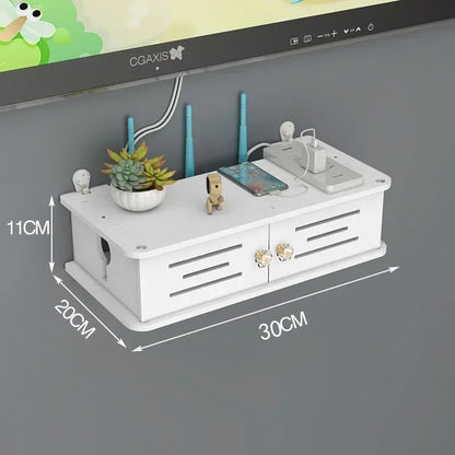 Wall Mounted WiFi Router & Cable Organizer Shelf