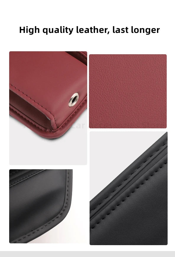 Leather Car Seat Gap Organizer with Storage Pocket