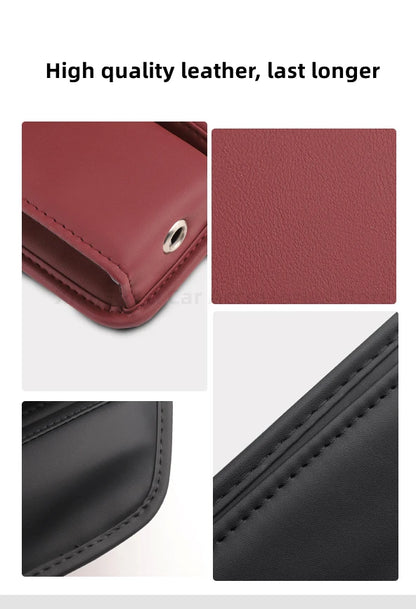 Leather Car Seat Gap Organizer with Storage Pocket