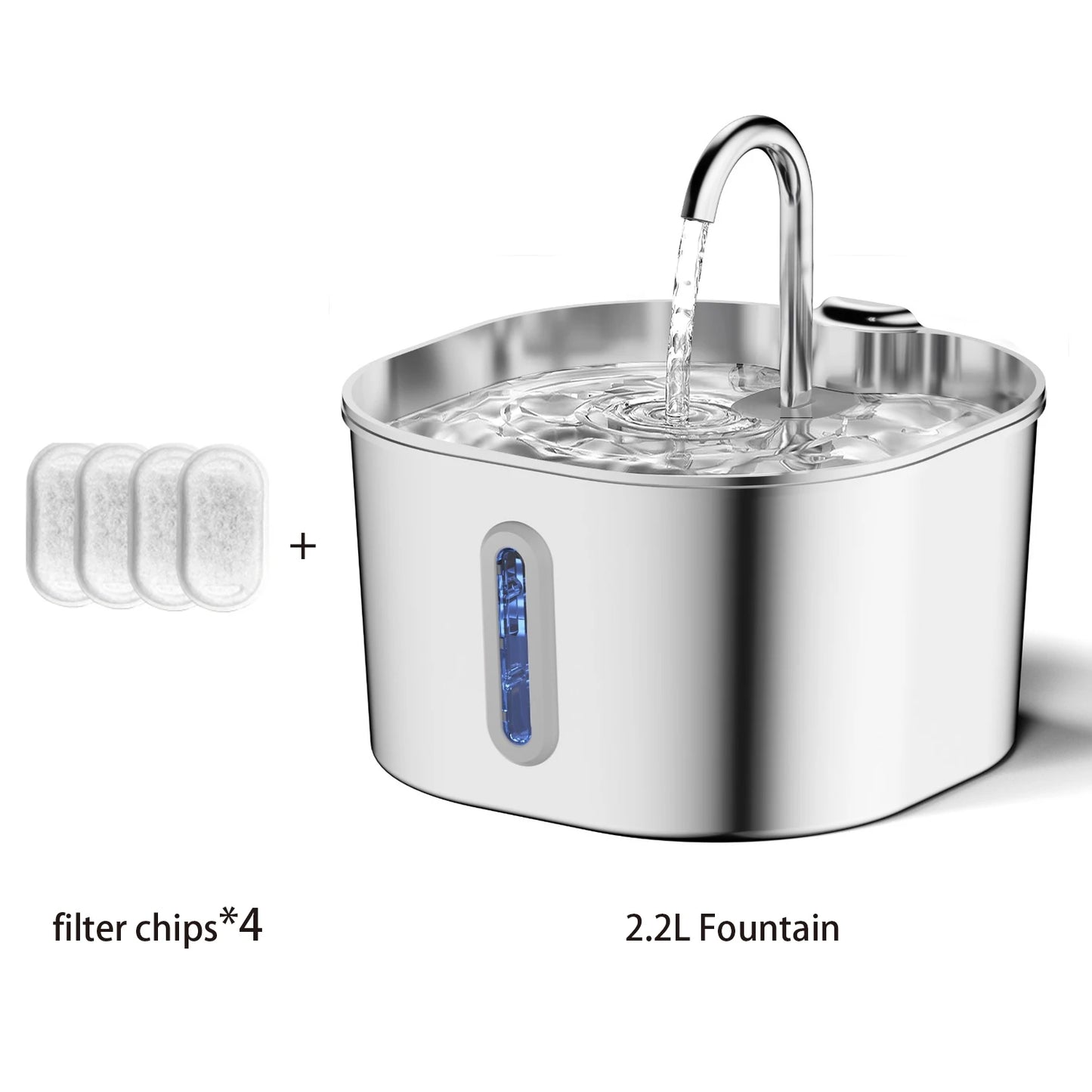 ZYFeeder 2.2L Stainless Steel Automatic Pet Water Fountain