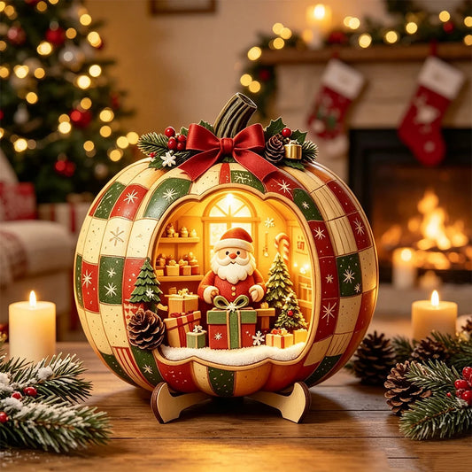 Wooden Christmas Tabletop Ornament with Stand