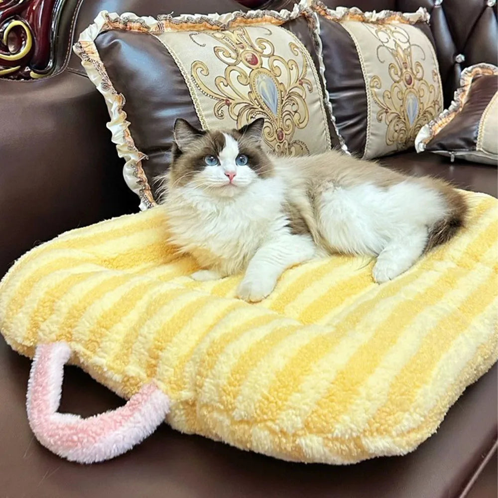 Soft Plush Oval Cat & Dog Bed Pad