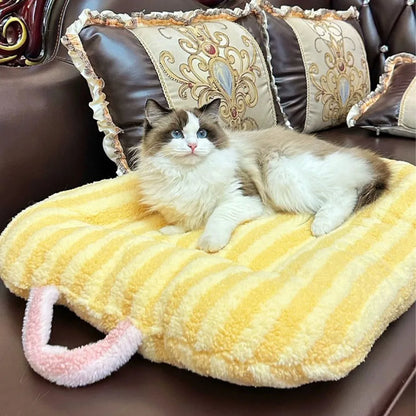 Soft Plush Oval Cat & Dog Bed Pad