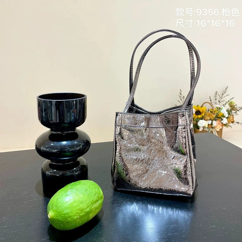 Custom Name Suede Leather Shoulder Bag with Top Handle