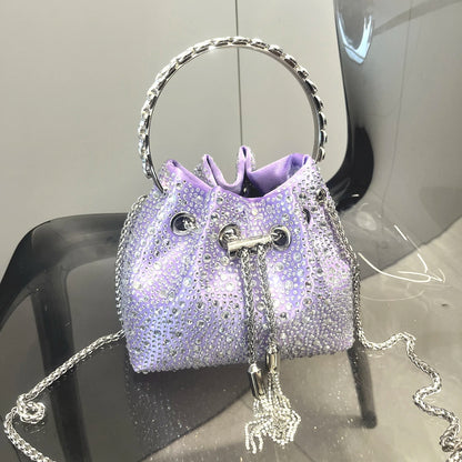 Luxury Rhinestone Bucket Evening Bag