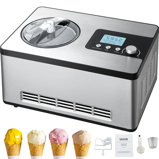 Automatic Ice Cream Maker with Built-In Compressor