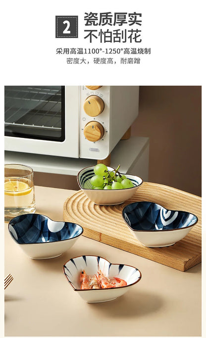 HOONRA Set of 3 Divided Plate Ceramic Kitchen Food Container