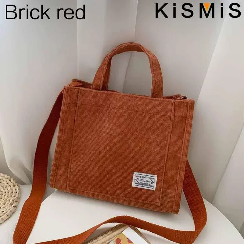 Corduroy Square Shoulder Bag