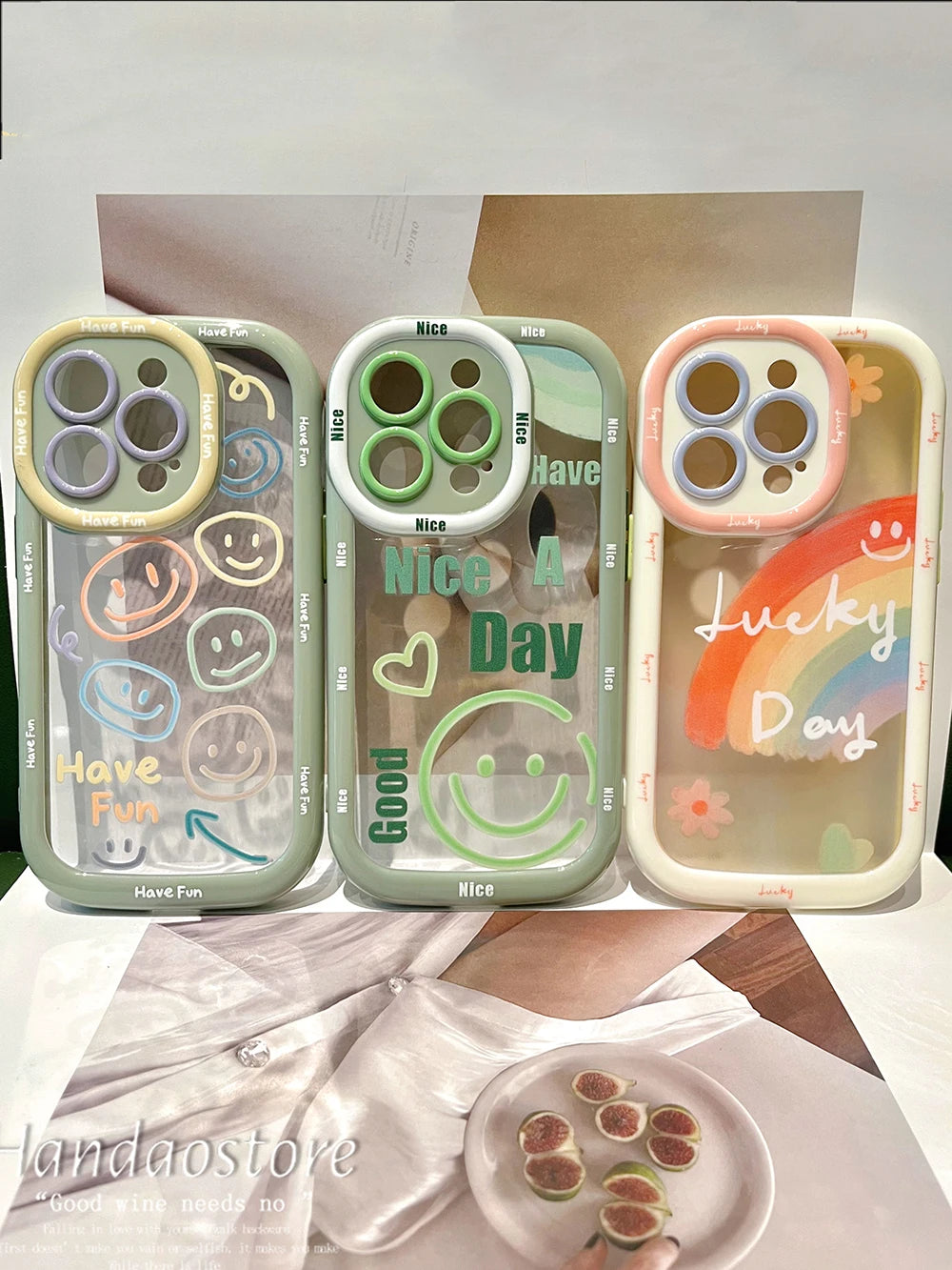 Cute Rainbow Cartoon Heart Smile Phone Case For iPhone 14 13 12 11 Pro Max