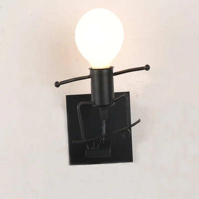 Vintage Industrial Wooden Wall Lamp – Creative E27 Wall Sconce