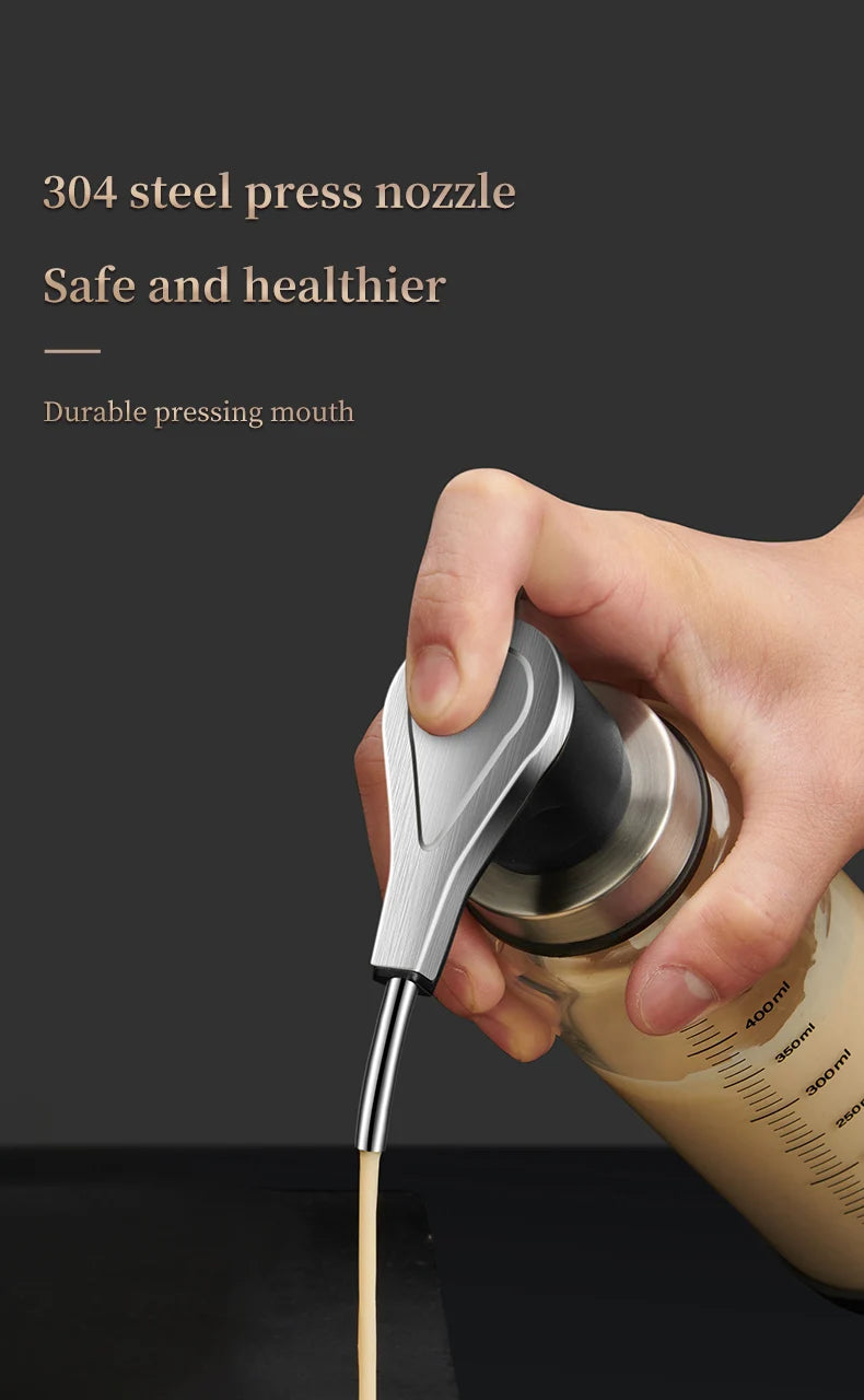 Glass Pump Sauce Dispenser Bottle